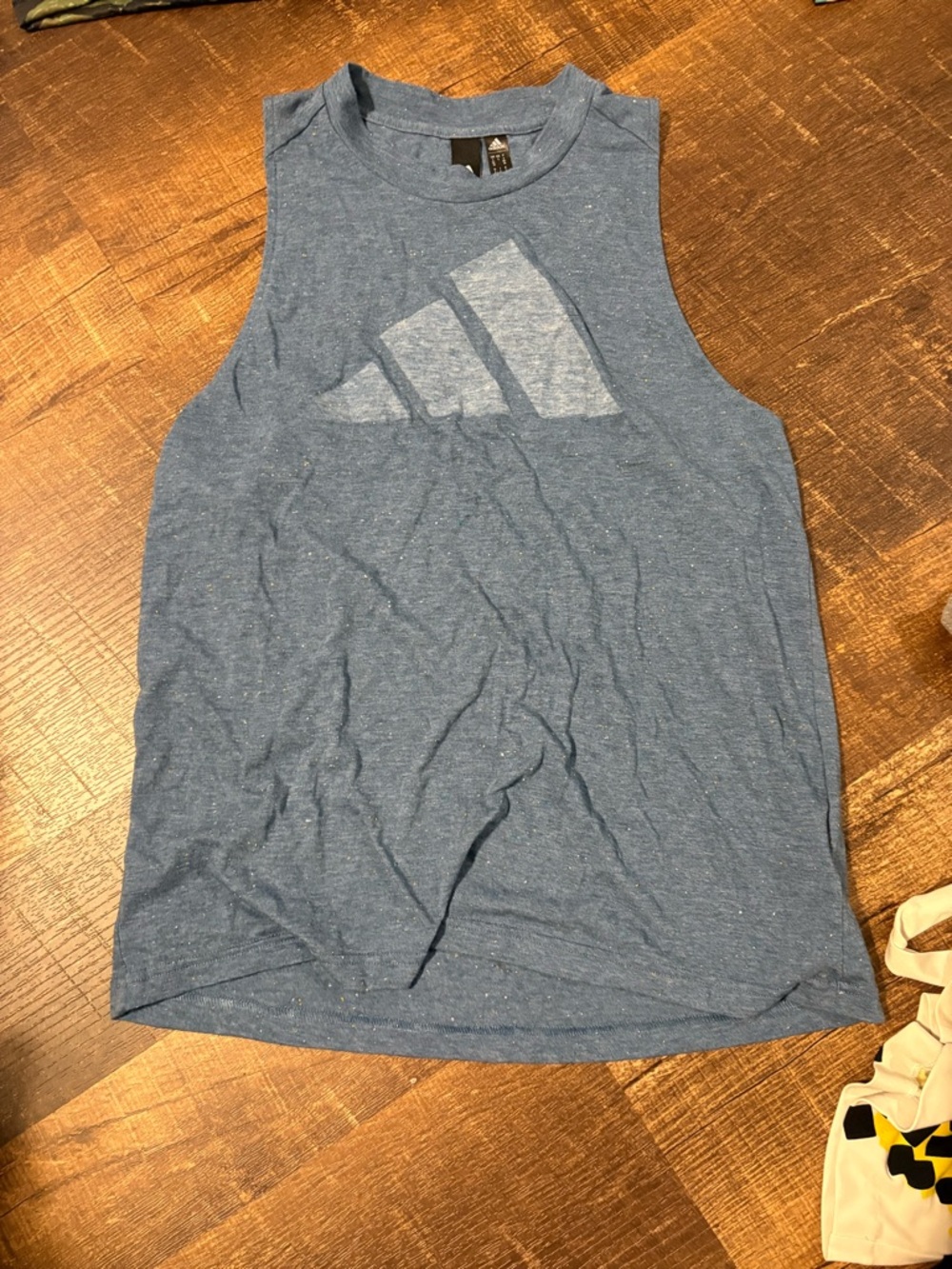adidas Heather Blue Sleeveless Logo Tank